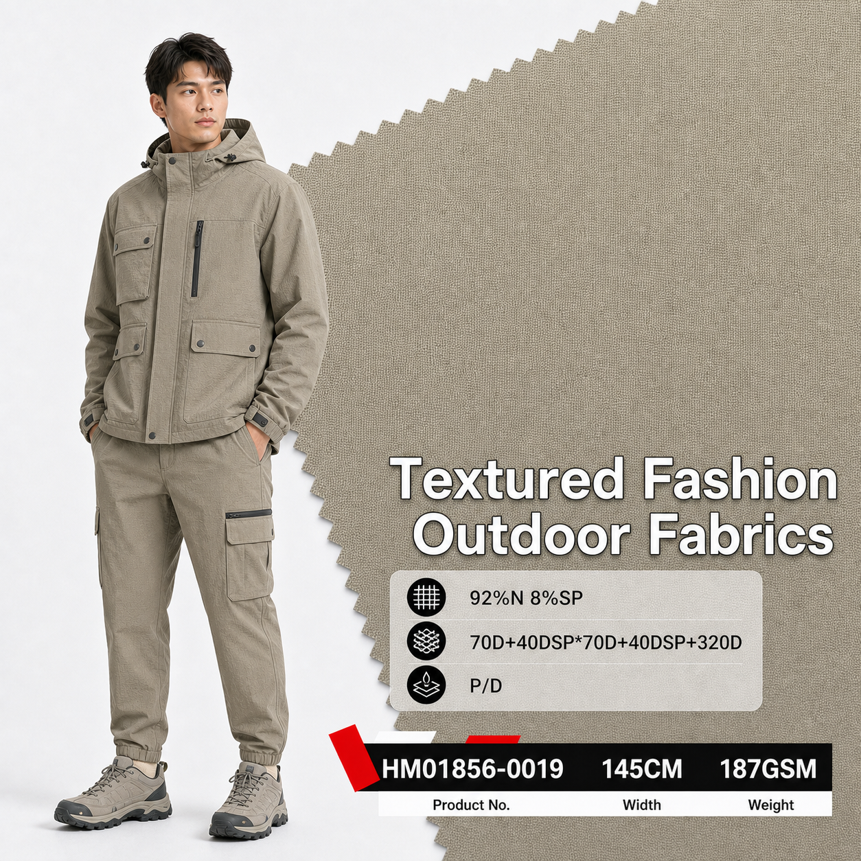 HM01856-0019 4-Way Stretch Velour Fabric | 360gsm Knitted Polyester
