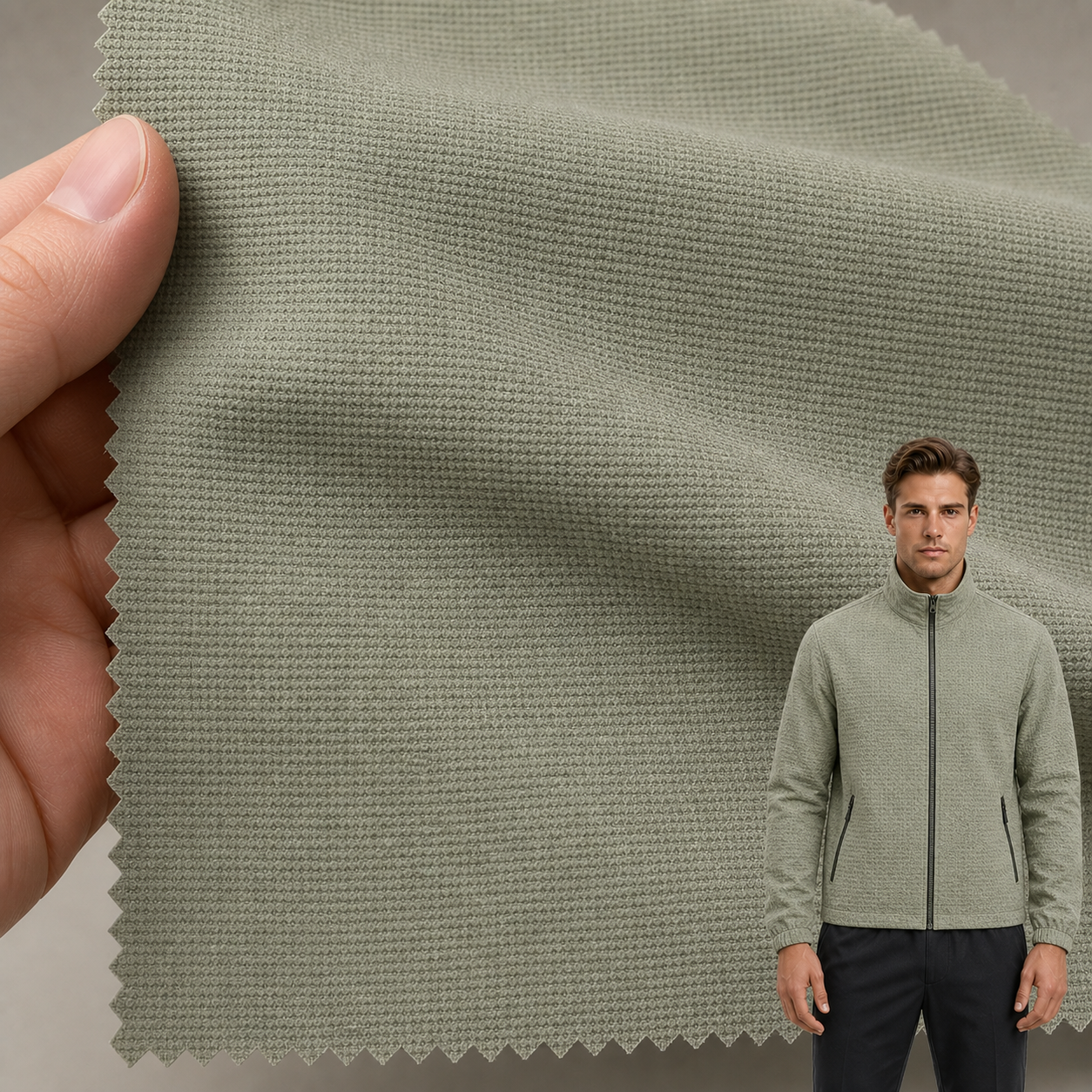 HM03342-0040 Textured Velour Fabric | 360gsm Knitted Polyester