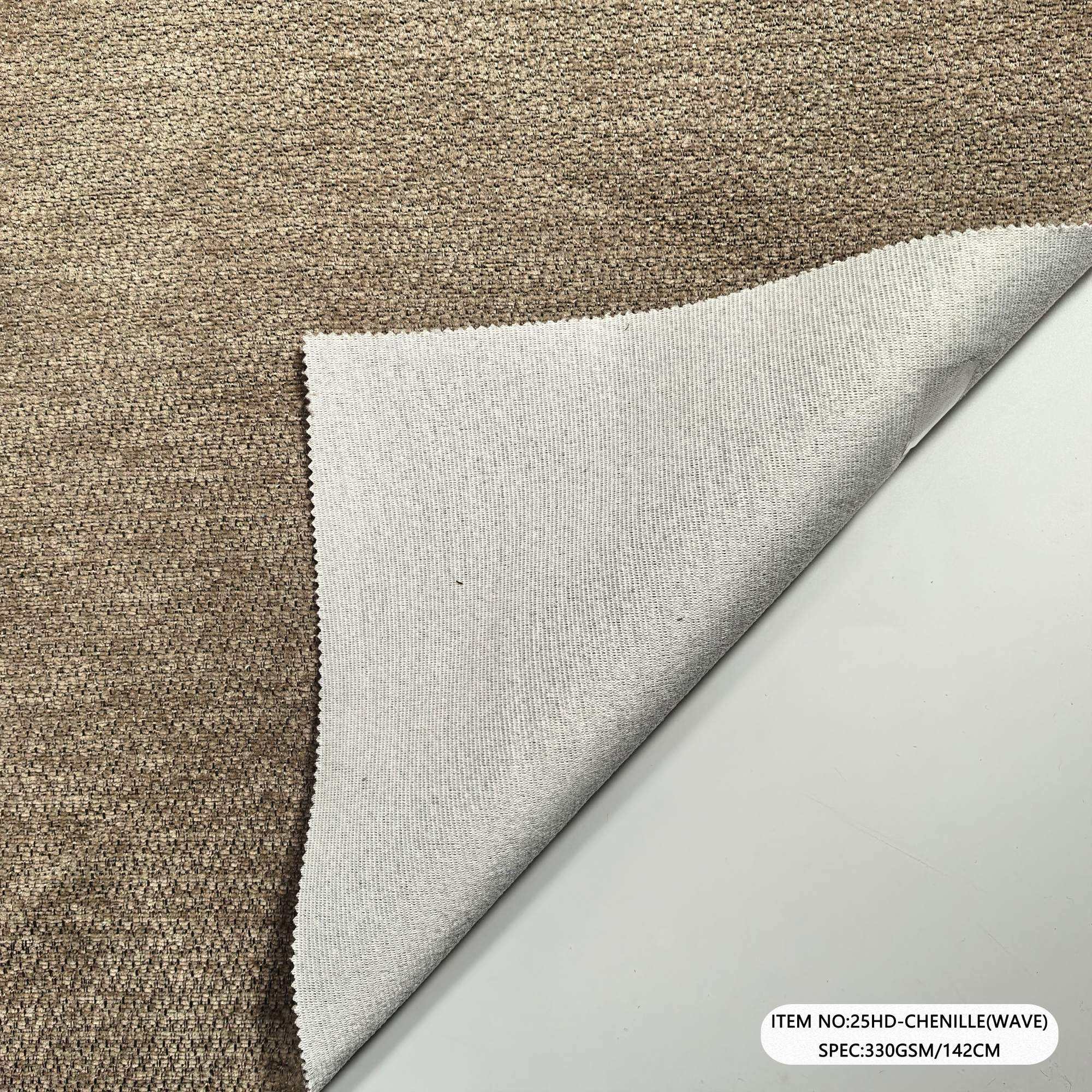 25HD-CHENILLE(WAVE) Solid Plain Chenille Warp Knit Sofa Fabric