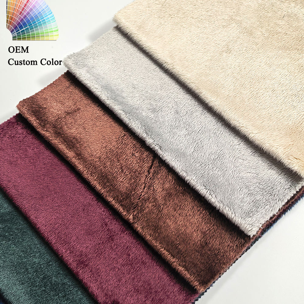 6HD-4MM VELBOA V01  Short Pile Velboa Warp Suede Sofa Upholstery Fabric 260gsm