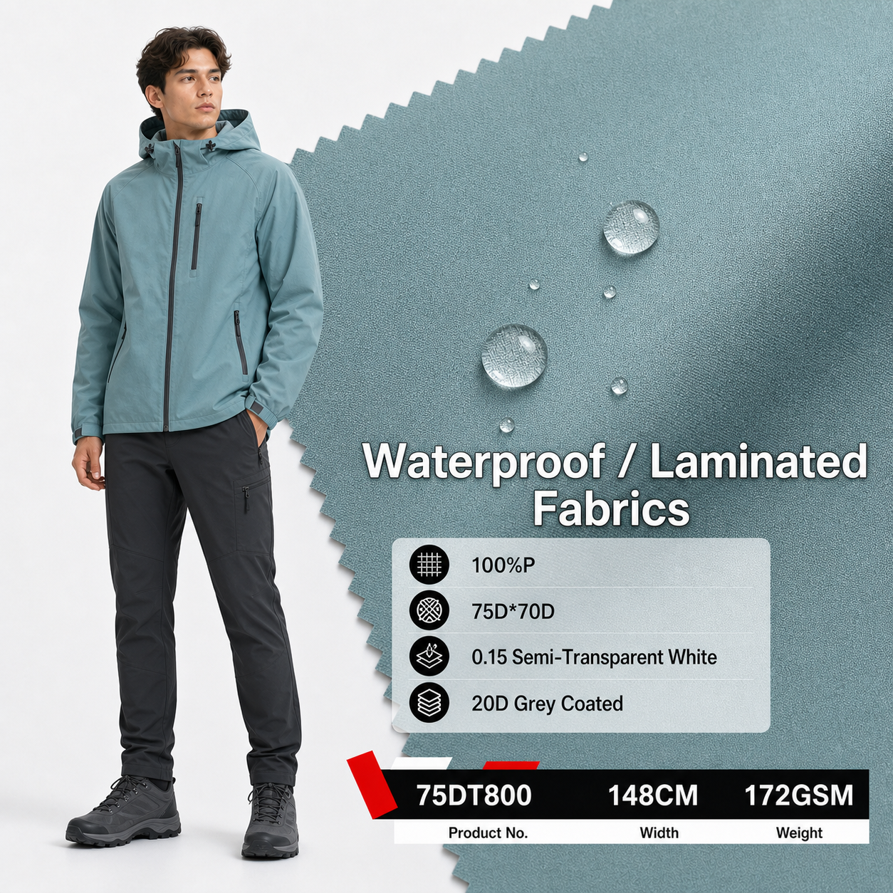 750T800 Waterproof Velour Fabric | 100% Polyester Knit
