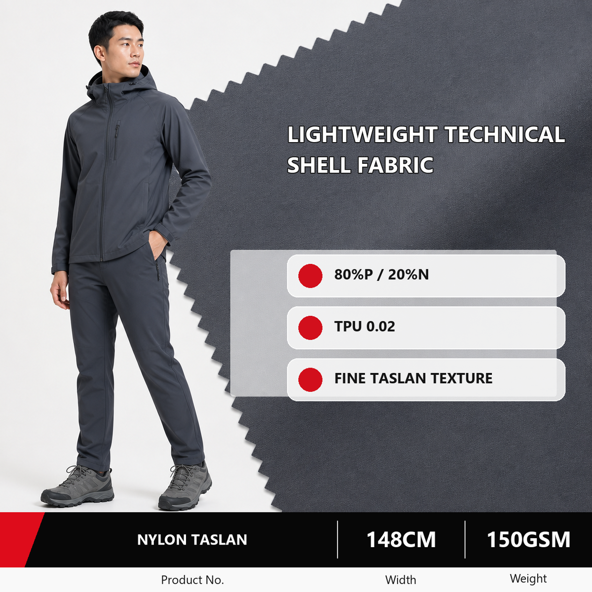 Taslan Polyester Nylon TPU Membrane Fabric 150GSM