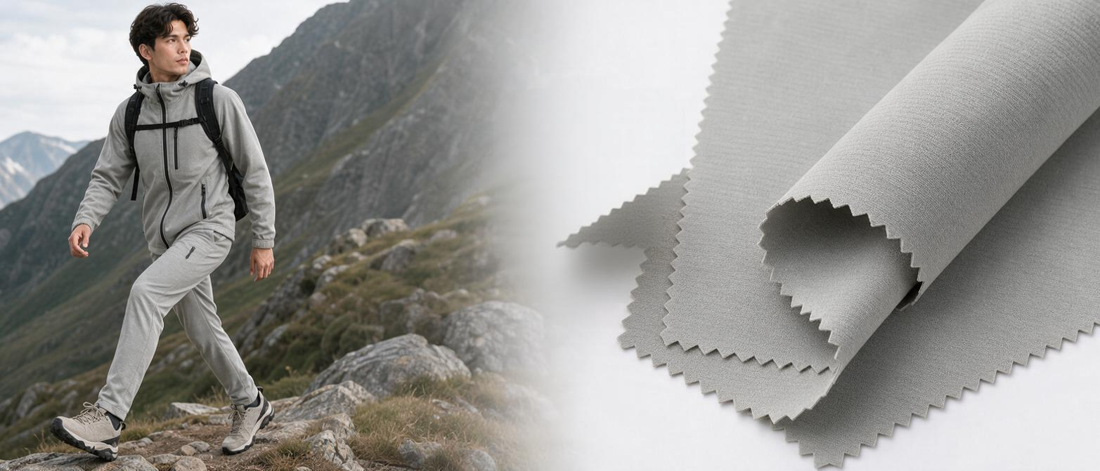 6320R# — Lightweight Dual-Texture Integrated Fleece Soft-Shell Fabric