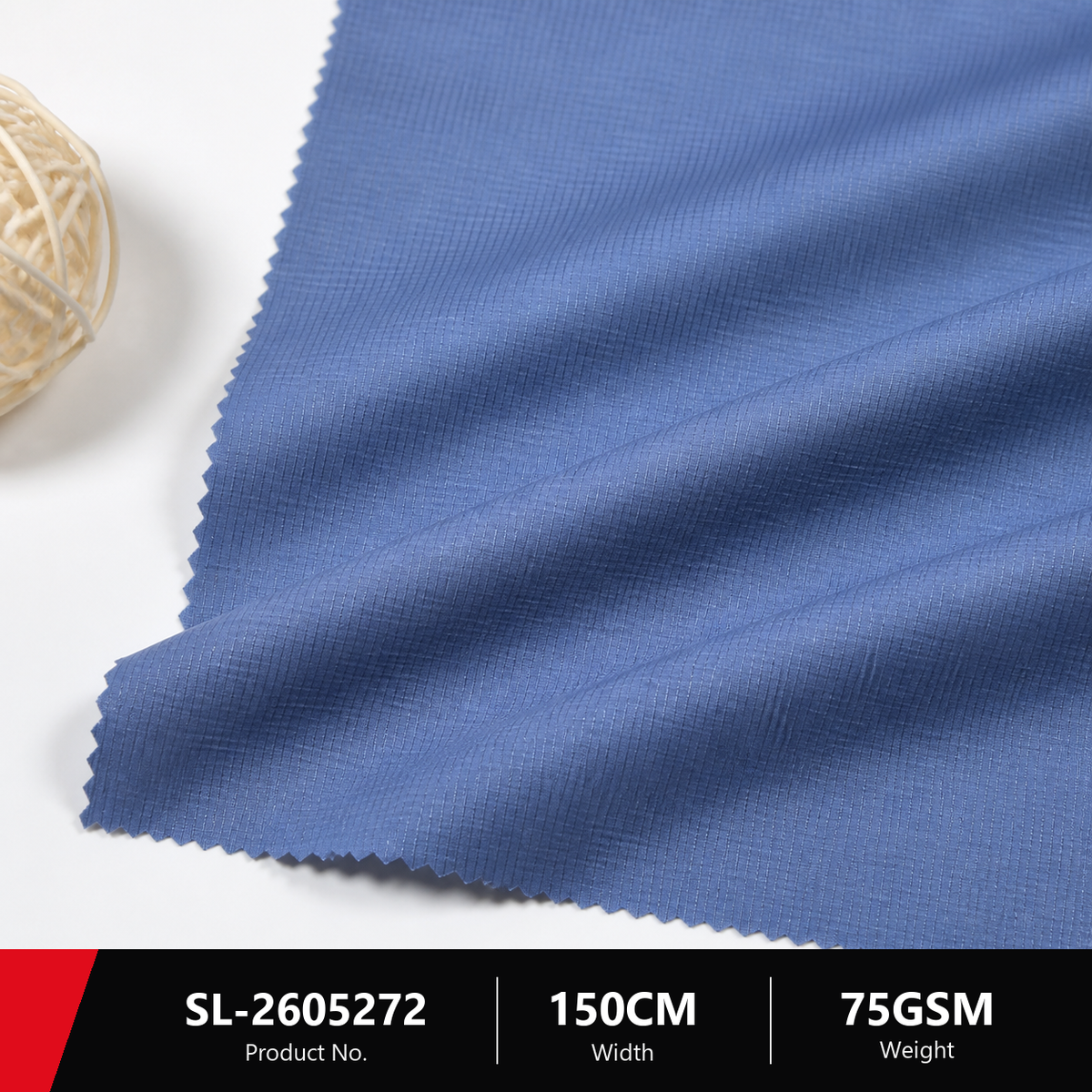 SL 2605272 75D Weft T8 Fine Stripe Apparel Fabric 90GSM