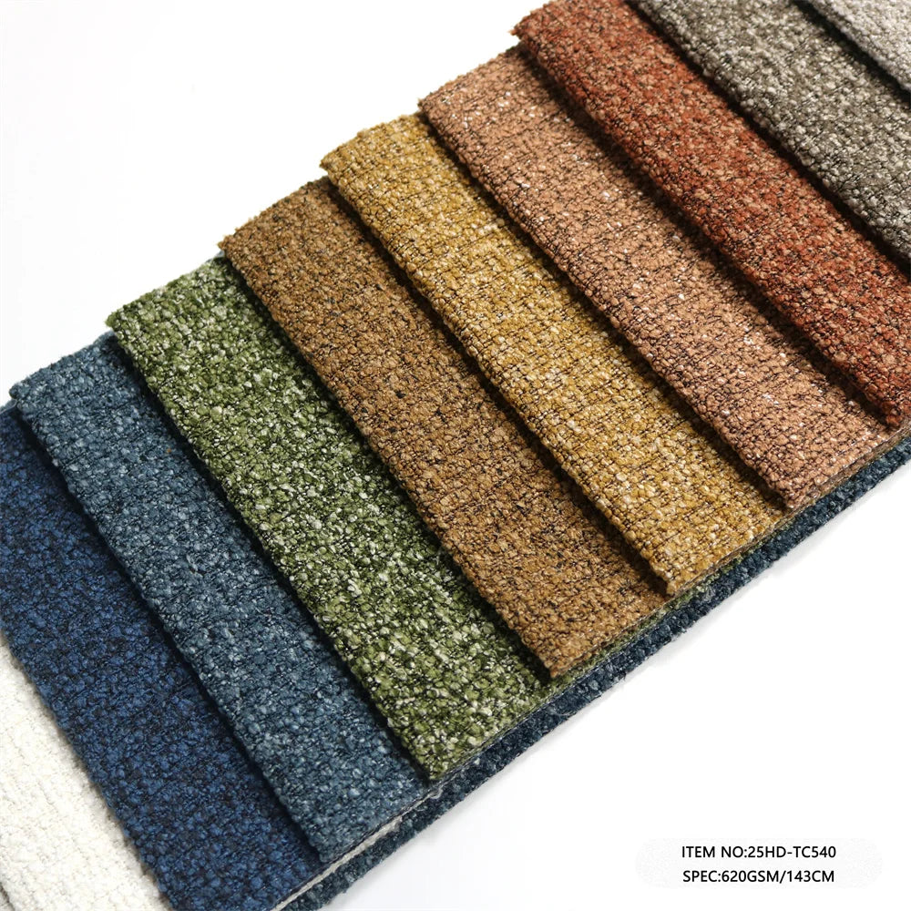 Vintage Style Chenille Sofa Fabric Soft Boucle Upholstery Material for Indoor Decoration - Haida Boucle Upholstery Fabric