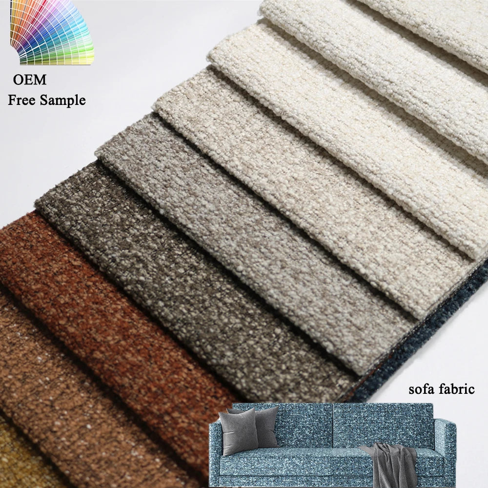 Vintage Style Chenille Sofa Fabric Soft Boucle Upholstery Material for Indoor Decoration - Haida Boucle Upholstery Fabric