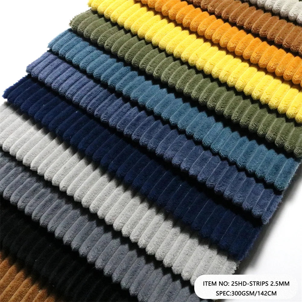 Warp Knitted 2.5 Wale Corduroy Fabric 100% Polyester 250GSM Upholstery Fabric for - Haida Corduroy Upholstery Fabric