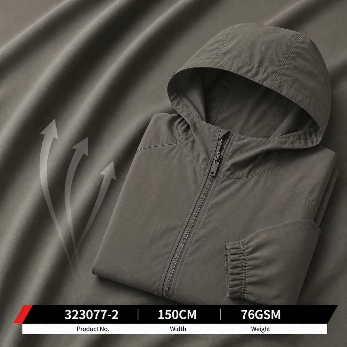 323077 2 100 Percent Polyester 76GSM 150CM 175 by 124 Density Lightweight for Sun Protection Clothing Production Apparel Fabric
