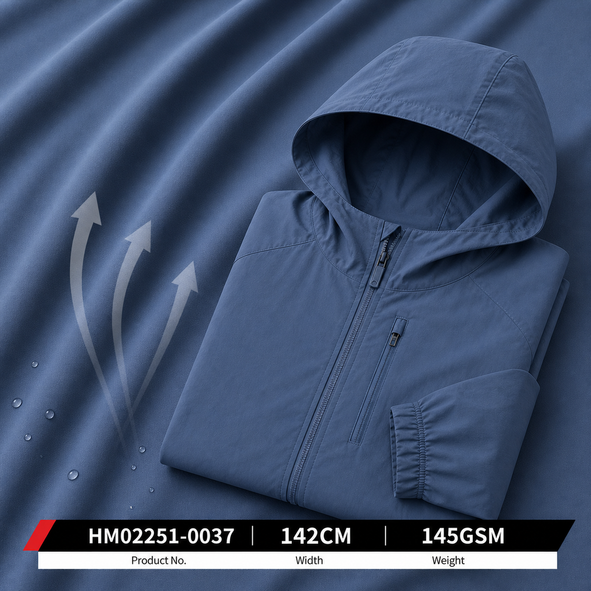HM02251 0037 Nylon Spandex 145GSM 142CM Matte Twisted Diamond Texture Four Way Stretch Moisture Wicking Quick Dry Outdoor Fabric