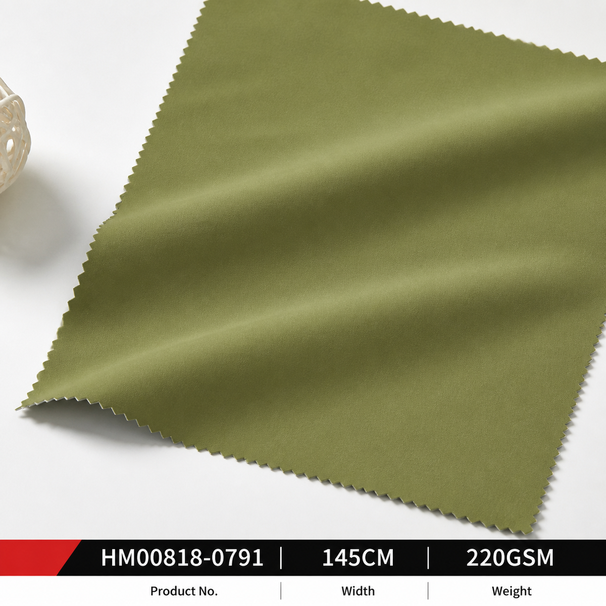 HM00818 0791 High Stretch Double Warp Weft 100 Percent Polyester 220GSM 145CM C6 Water Repellent TPU Membrane Pongee Fabric