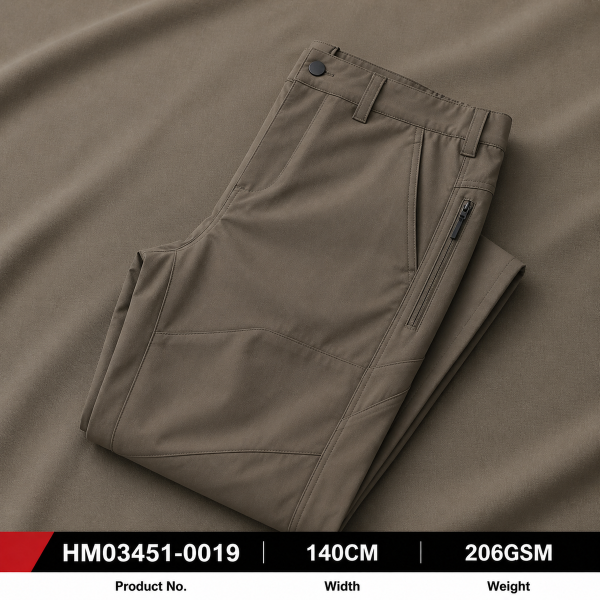 HM03451 0019 32D Conductive Yarn Antistatic Nylon Spandex 206GSM 140CM Resilient Stretch Textured Outdoor Trouser Fabric