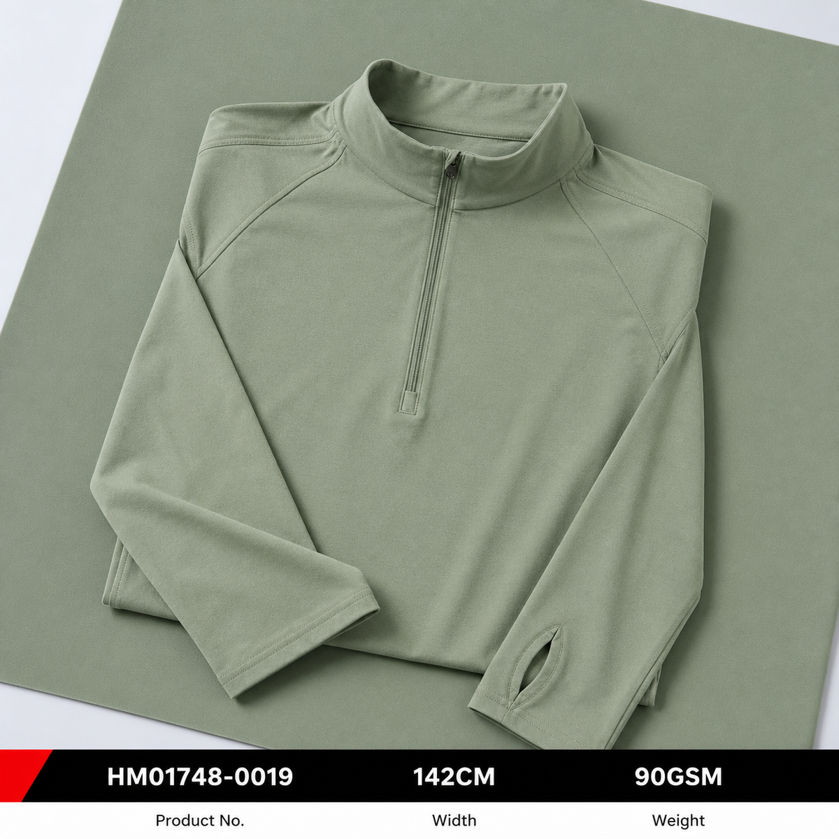 HM01748 0019 90 Percent Nylon 10 Percent Spandex 90GSM 142CM Seaweed Cooling Breathable Soft Four Way Stretch Apparel Fabric
