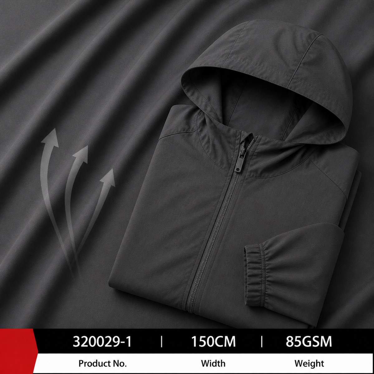320029 1 100 Percent Polyester 85GSM 150CM 203 by 121 Density Lightweight for Sun Protection Clothing Production Apparel Fabric