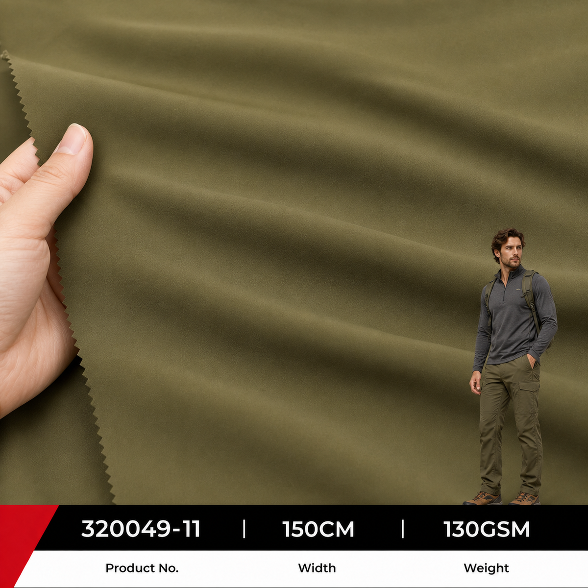 320049 11 87 Percent Nylon 13 Percent Spandex 130GSM 150CM 147 by 106 Density Lightweight Stretch Wholesale Apparel Fabric