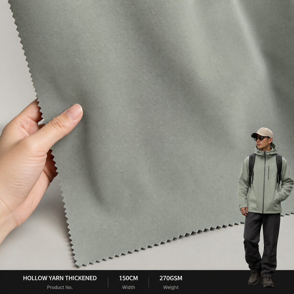 160D Hollow Yarn Stretch Polyester Apparel Fabric 270GSM