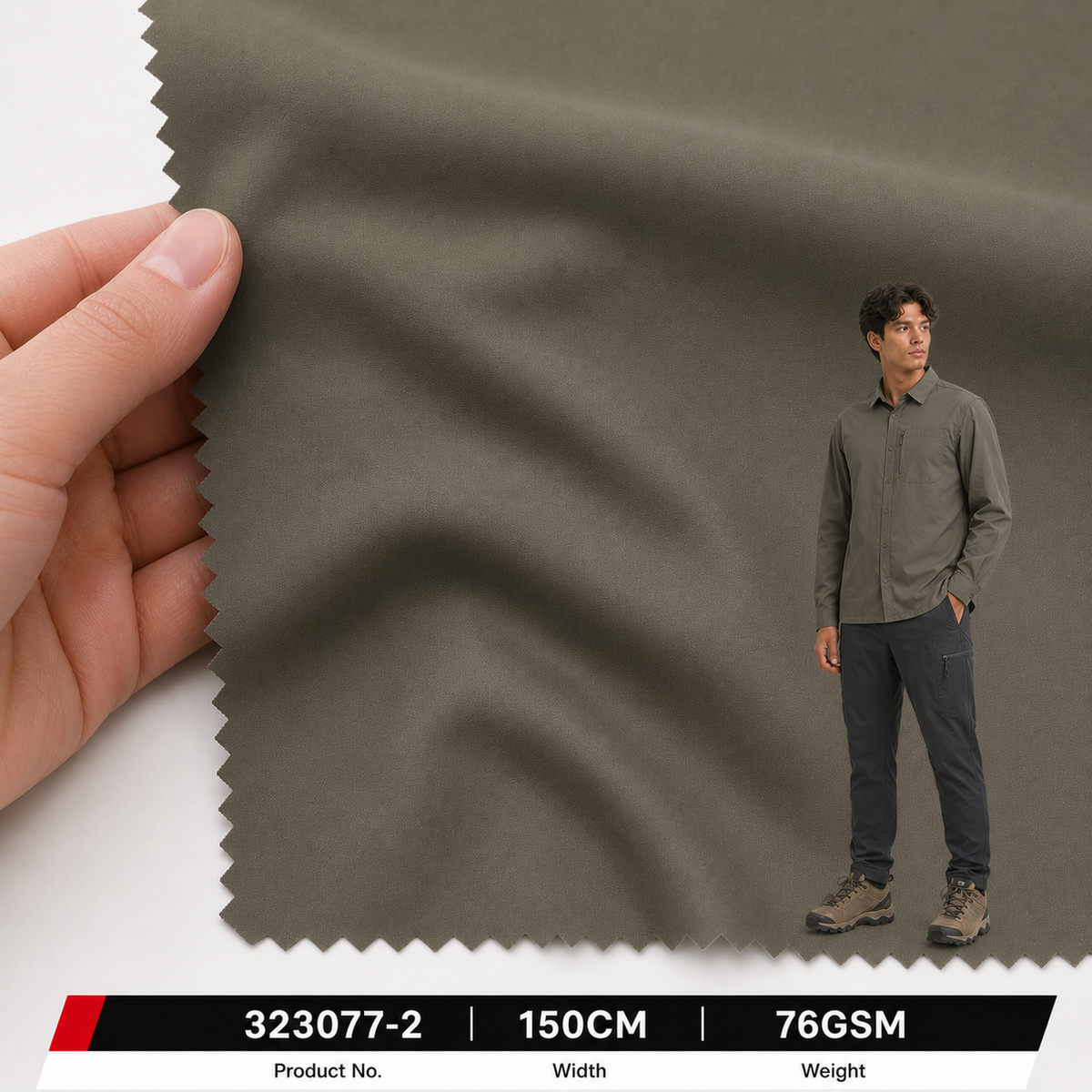 323077 2 100 Percent Polyester 76GSM 150CM 175 by 124 Density Lightweight for Sun Protection Clothing Production Apparel Fabric
