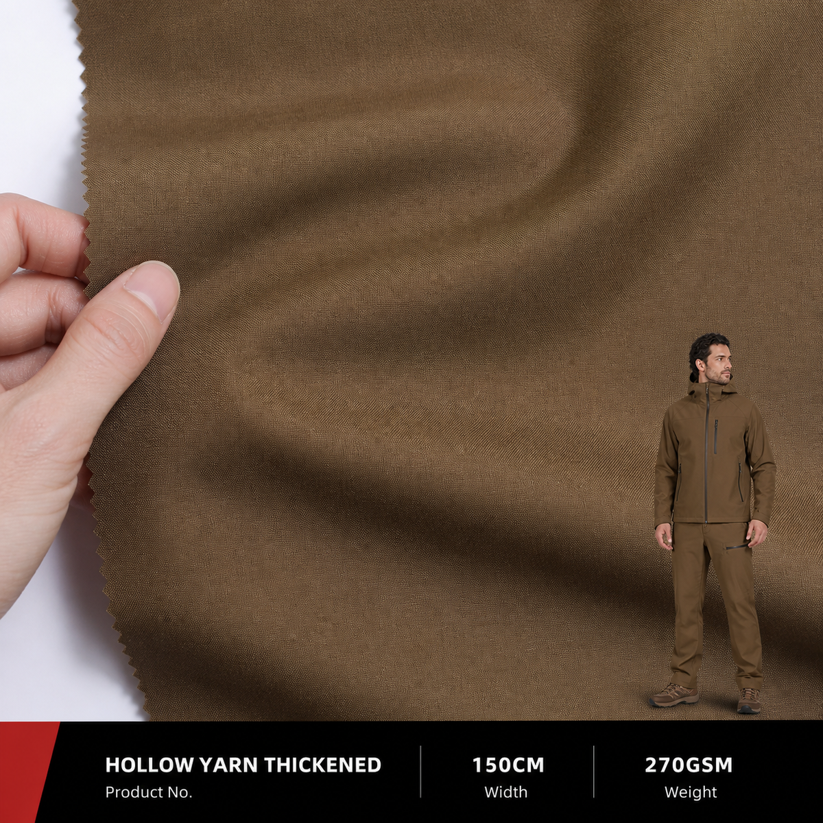 160D by 150D Hollow Yarn Stretch Apparel Fabric 275GSM