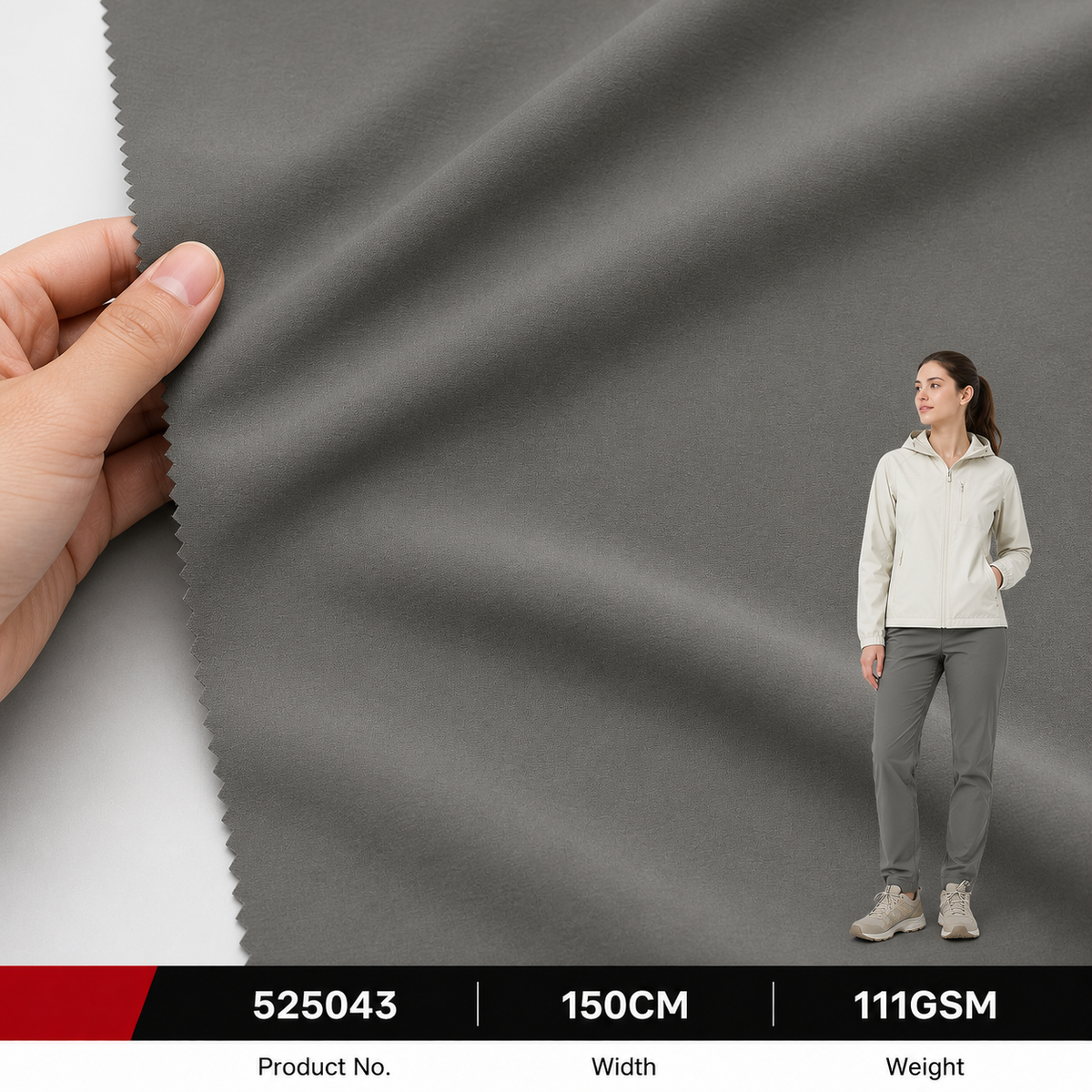525026 85 Percent Nylon 15 Percent Spandex 155GSM 150CM 180 by 113 Density Stretch Fashion Garment Wholesale Apparel Fabric