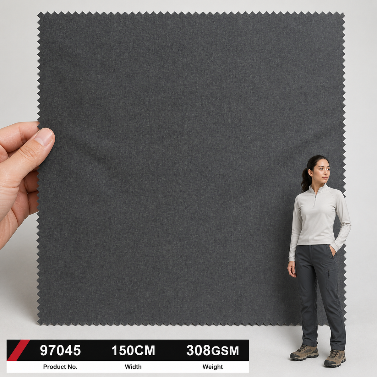 97045 70D Four Way Stretch 100 Percent Polyester 308GSM 150CM Two Layer Horizontal Stripe 160G Polar Fleece Outdoor Fabric