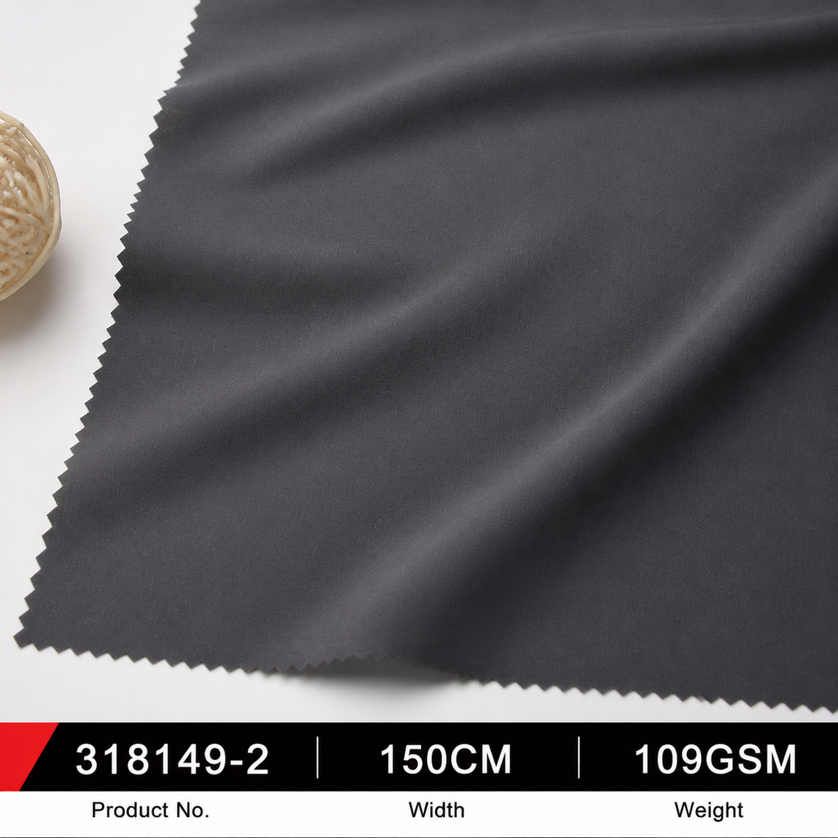 318149 2 Documented 39 Percent Sorona Content 109GSM 150CM 188 by 106 Density Lightweight Garment Sampling Apparel Fabric
