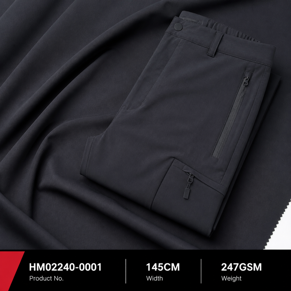 HM02240 0001 Matte Double Face Twill Outdoor Fabric 247GSM