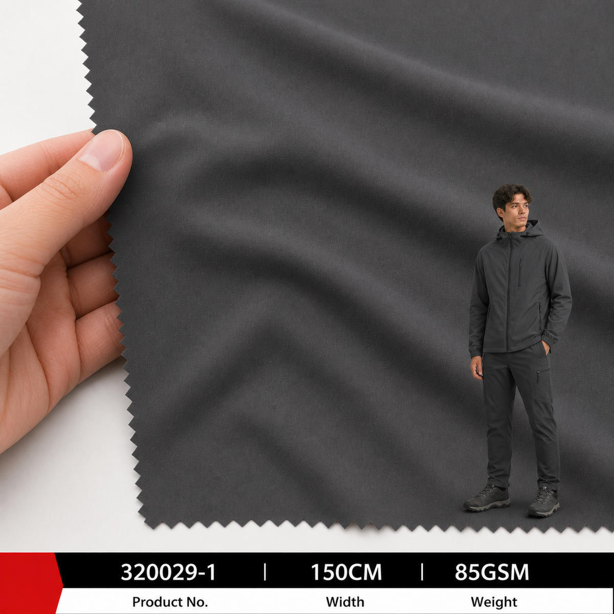 320029 1 100 Percent Polyester 85GSM 150CM 203 by 121 Density Lightweight for Sun Protection Clothing Production Apparel Fabric