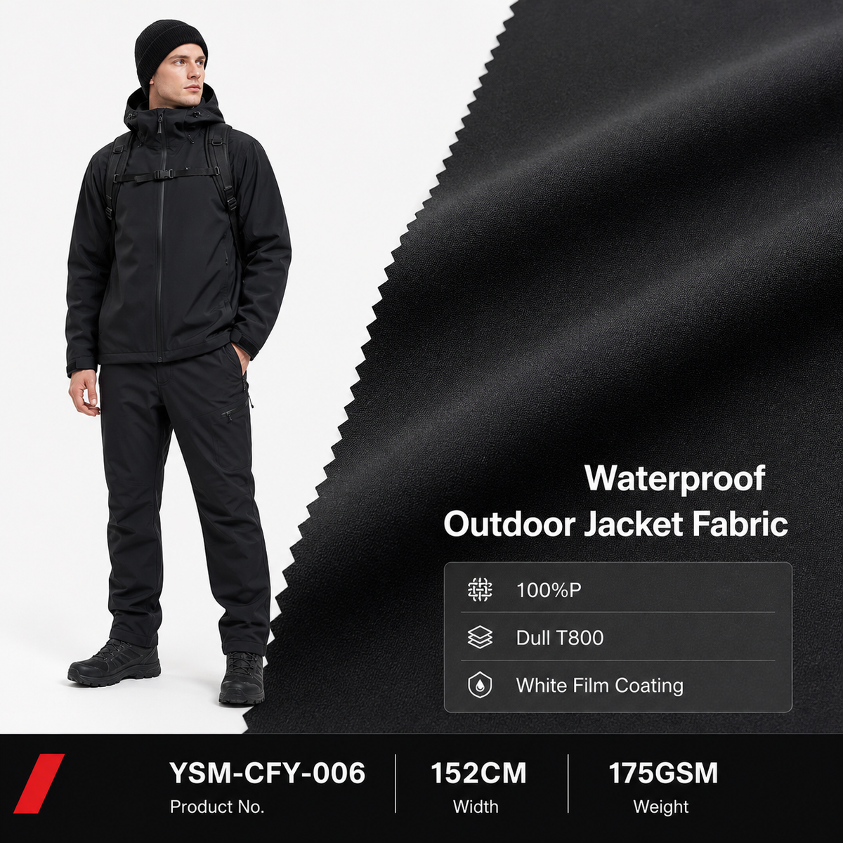 YSM CFY 006 Matte T800 Membrane Coated Fabric 175GSM