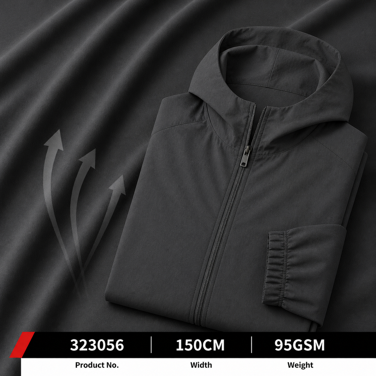 323056 100 Percent Polyester 95GSM 150CM 198 by 165 Density Lightweight for Sun Protection Clothing Production Apparel Fabric