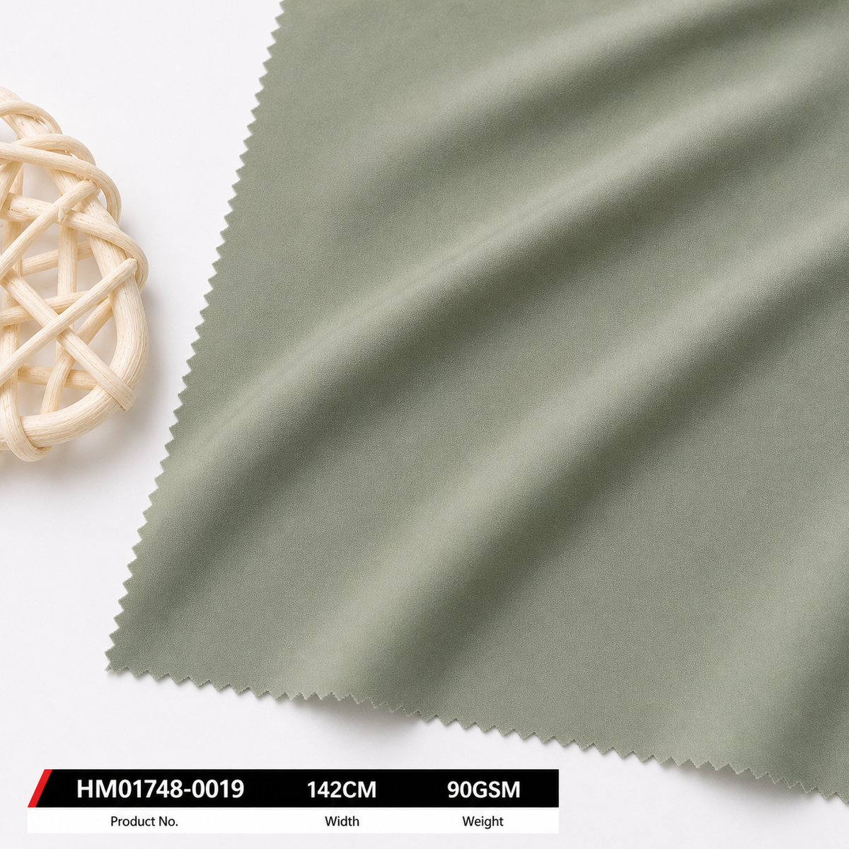 HM01748 0019 90 Percent Nylon 10 Percent Spandex 90GSM 142CM Seaweed Cooling Breathable Soft Four Way Stretch Apparel Fabric
