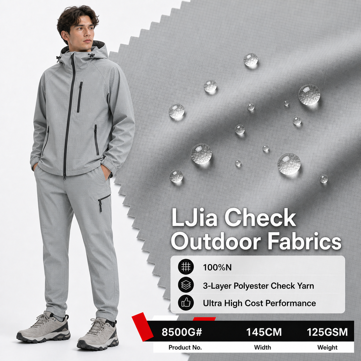 8500G# Technical 3-Layer Mesh Warp-Knit Nylon Shell Fabric | 125GSM | Factory-Direct | Haida