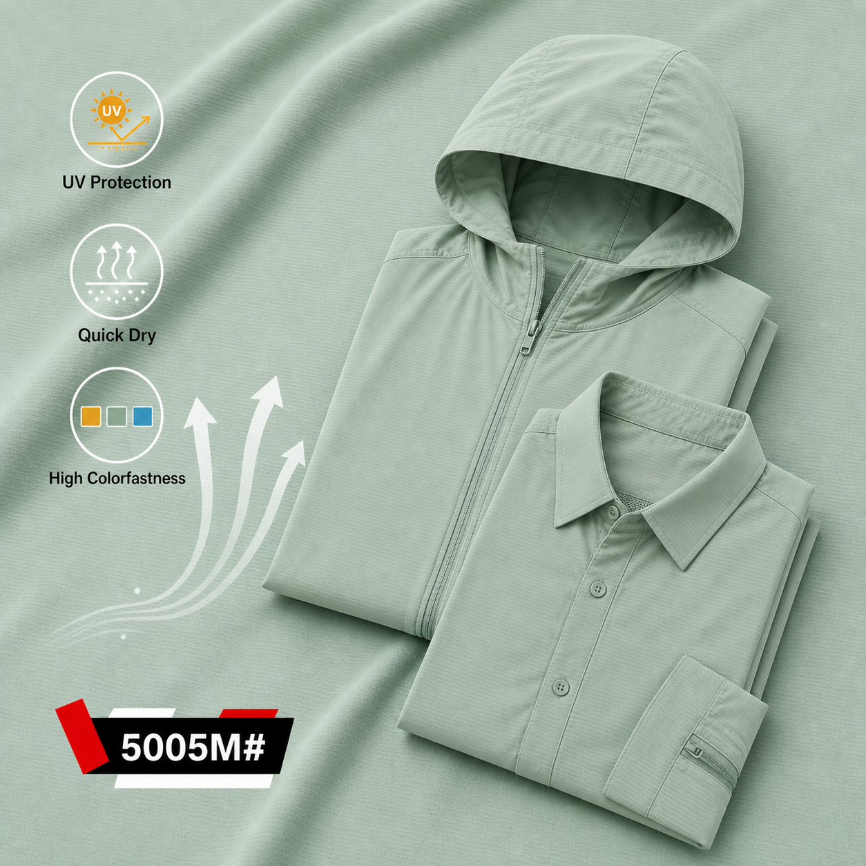 5005M# UV-Protection Moisture-Wicking Fabric | 74GSM | Breathable Quick-Dry | Factory-Direct | Haida
