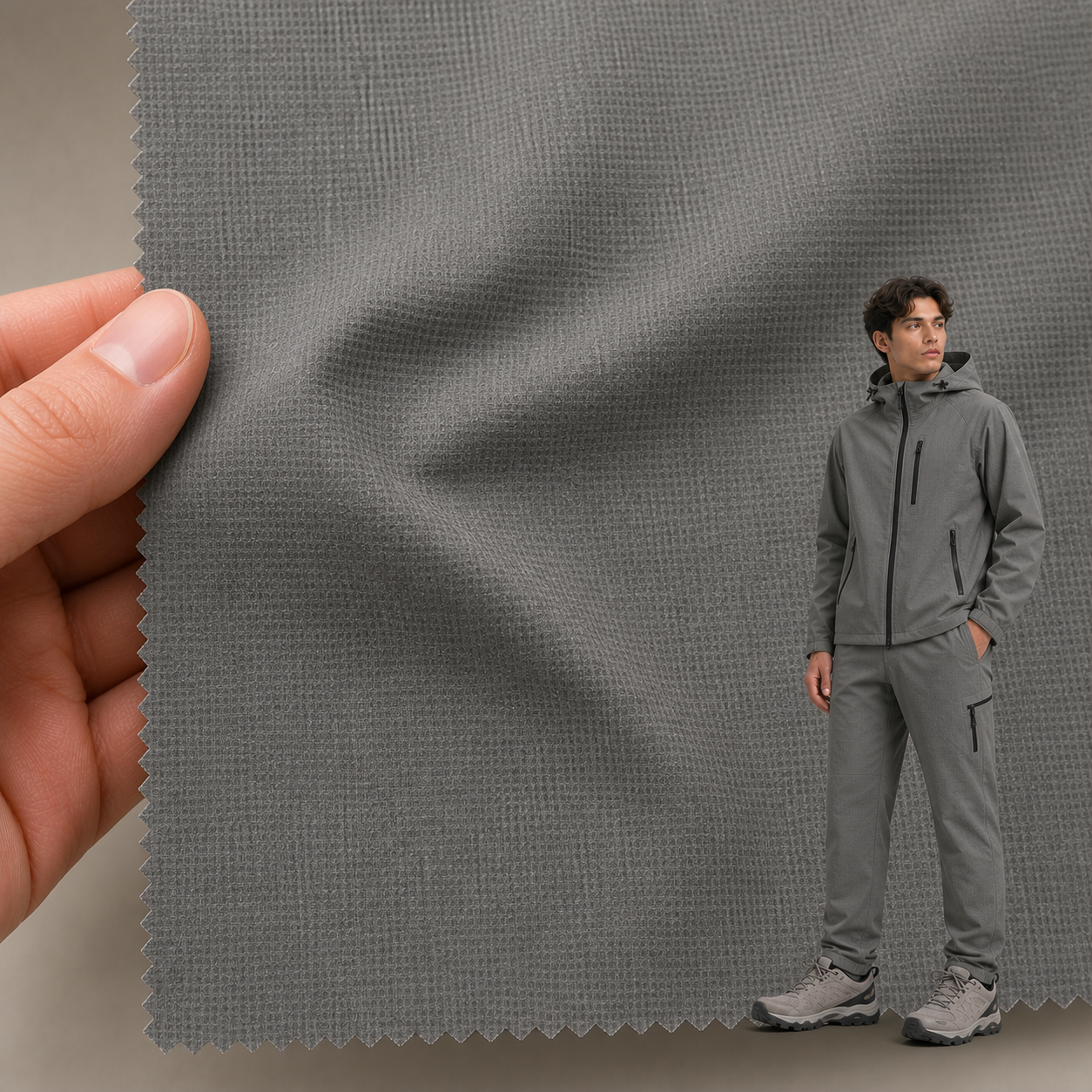6630L# Lightweight Hard-Shell 3-Layer Nylon Fabric | 84GSM | Factory-Direct | Haida