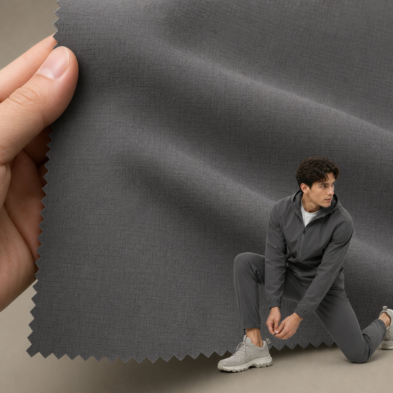 1165# 4-Way Stretch Warp-Knitted Laminated Fabric | 360GSM | Factory-Direct | Haida