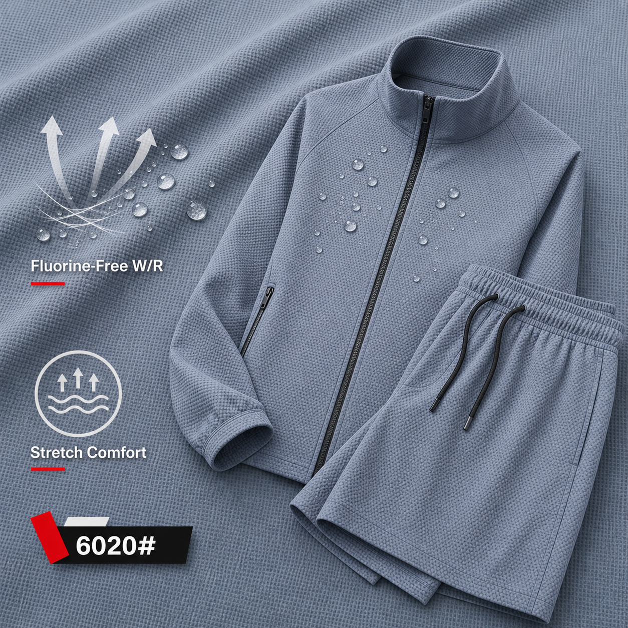 6020# 4-Way Stretch Nylon Spandex Fabric | Waterproof | Sculpting Performance | Factory-Direct | Haida