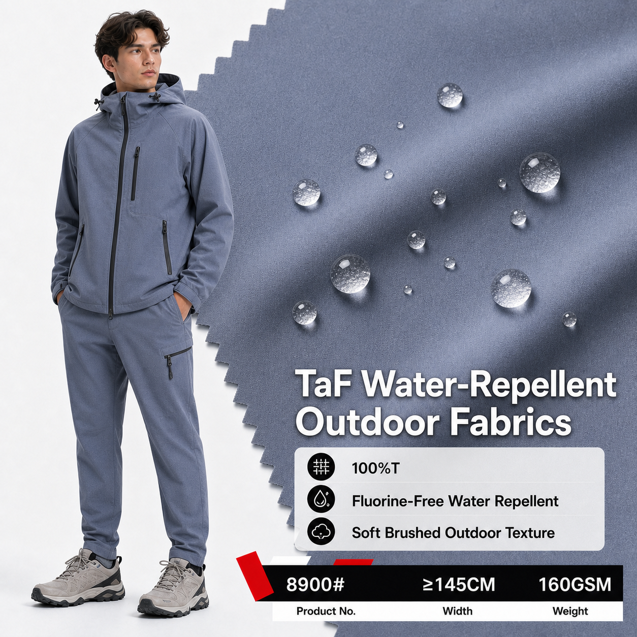 8900# PFC-Free Waterproof Warp-Knitted Fabric | 360GSM | Factory-Direct | Haida